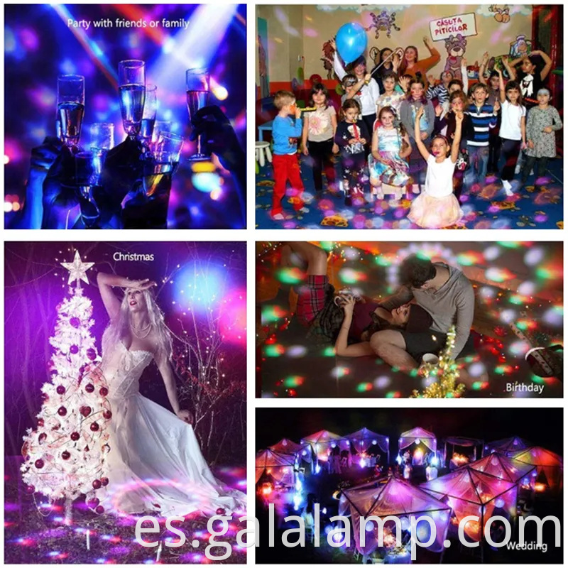 Control remoto Voz controlada LED Crystal Magic Ball RGB Festive Disco Stage Flights de proyección de Navidad